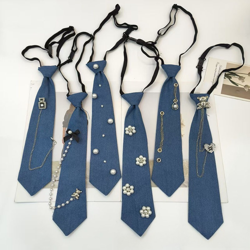 Men Accessories Neck Chain - Kovboy Tarzı Mavi Kravat JK Gömlek