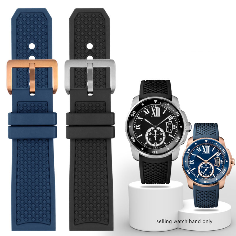 Men'S Accessories Cartier - 23mm 24mm florokauçuk Watchband Pin toka