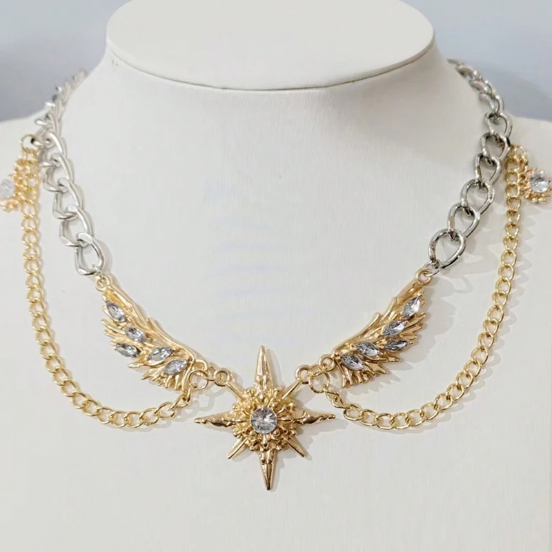 Gotik Punk Altın Rengi Kanatla - Men Accessories Neck Chain incelemesi ve fiyatı